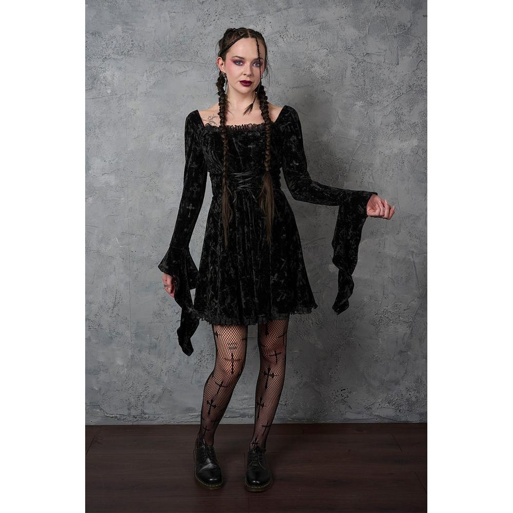 Banned - Sanctum Velvet Kurzes Kleid - Schwarz